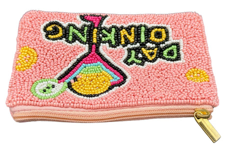 Day Dinking Beaded Coin Pouch