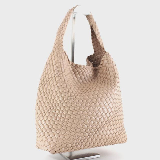 Woven Hobo Bag W/Cosmetic Pouch