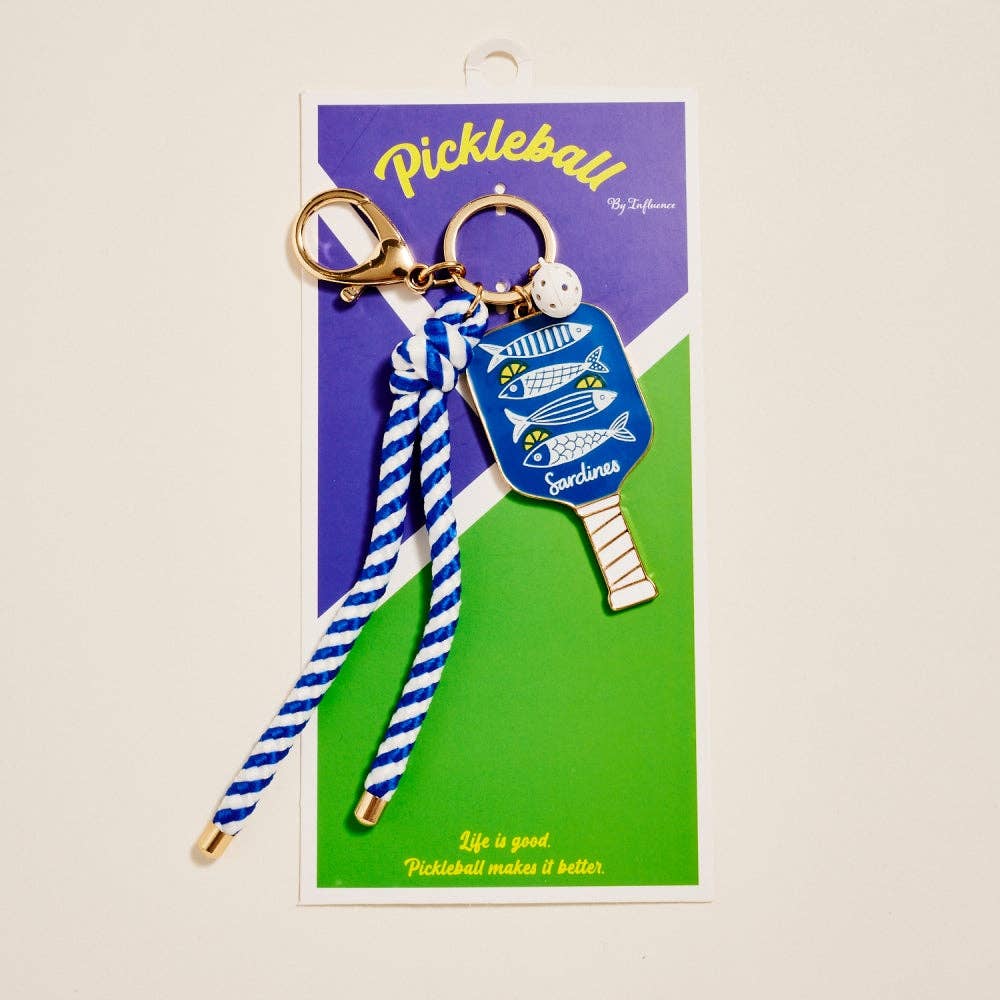 8 In Pickleball Paddle Ball Rope Bagcharm Keychain
