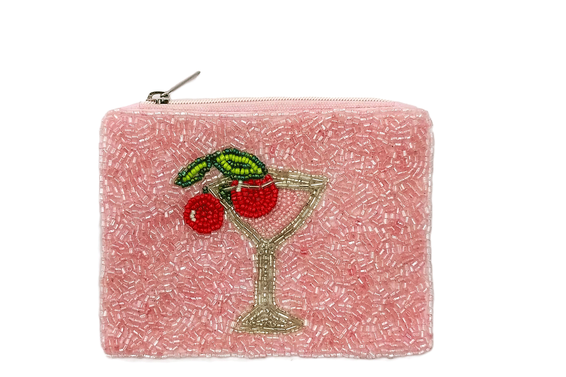 Ladies Cocktails Fully Beaded Coin Purse