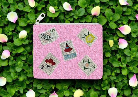 Mahjong Beaded Coin Purse