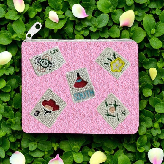 Mahjong Beaded Coin Purse