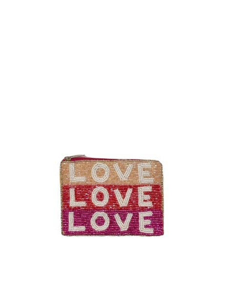 TRIPLE LOVE BEADED MINI POUCH
