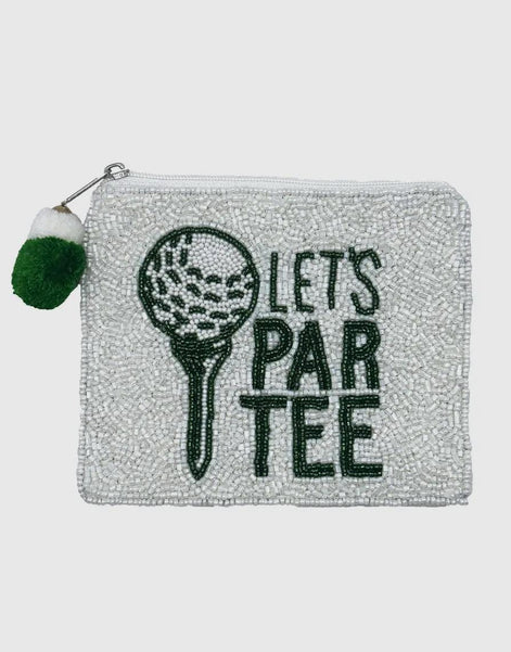 Golf Themed “Let’s Partee” Beaded Coin Purse