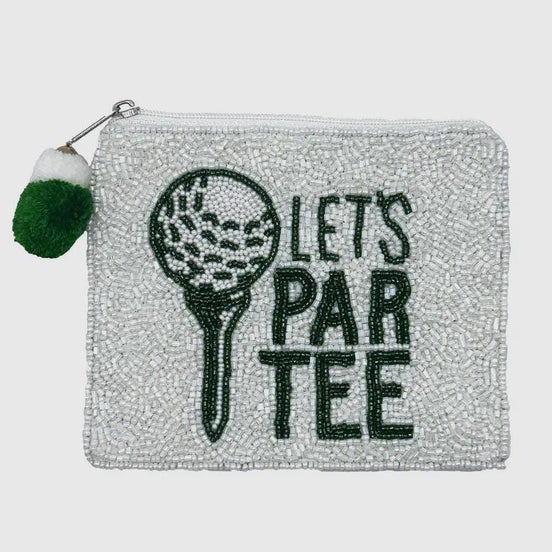 Golf Themed “Let’s Partee” Beaded Coin Purse