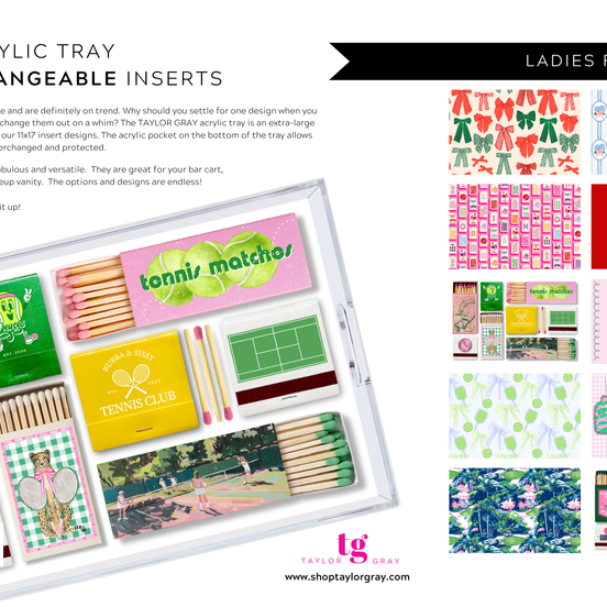 11x17 LADIES FIRST Acrylic Tray Insert (set of 10)