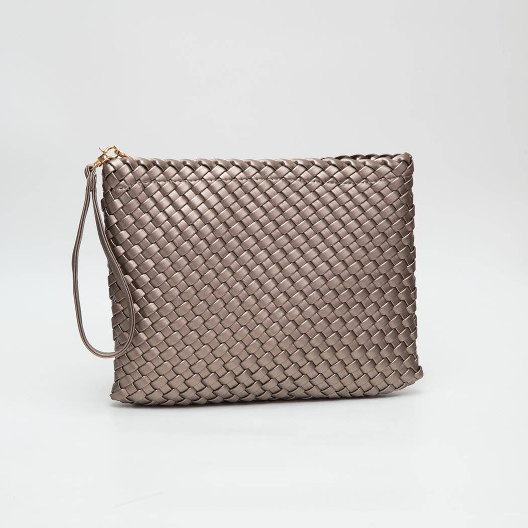 Hand-woven braided Clutch Zip Wristlet Bag