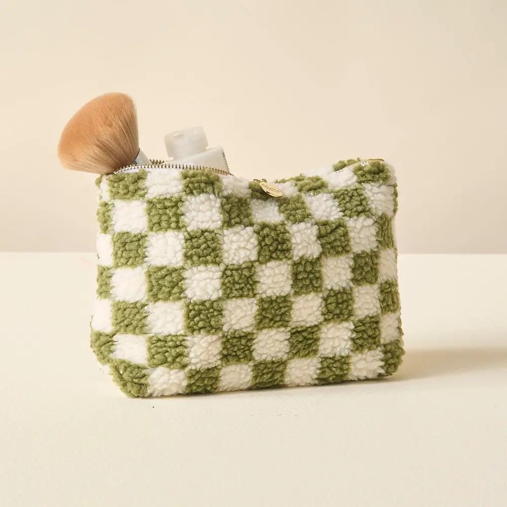 Teddy Pouch-Check Blush