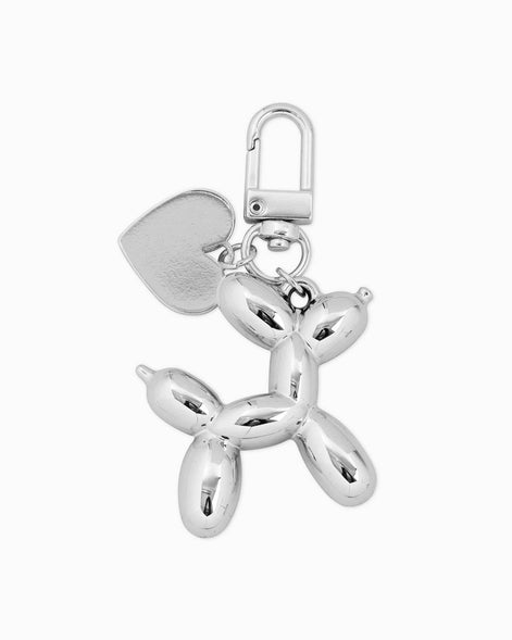 Balloon Dog Heart Bag Charm Keychain