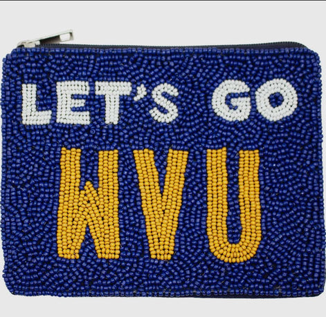 WVU Officially Licensed Beaded Coin Pouch