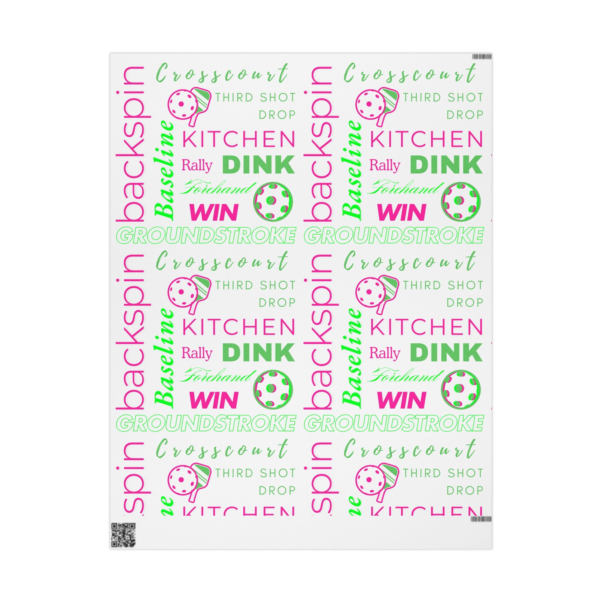 Pickled Pink Wrapping Paper, Pickleball-Themed