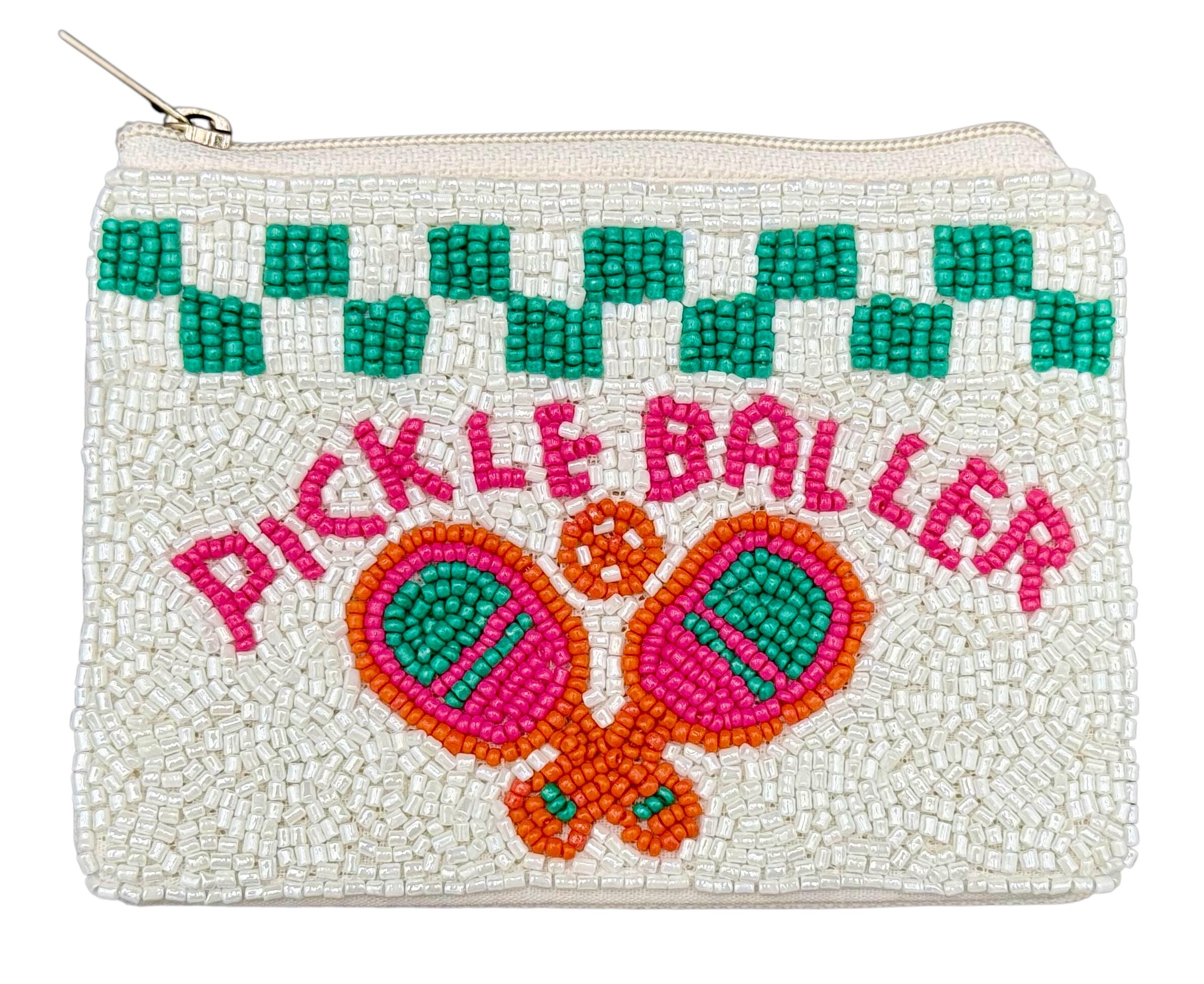 Pickleballer Beaded Coin Purse