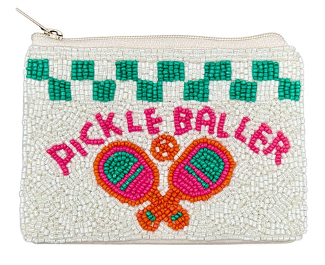 Pickleballer Beaded Coin Purse