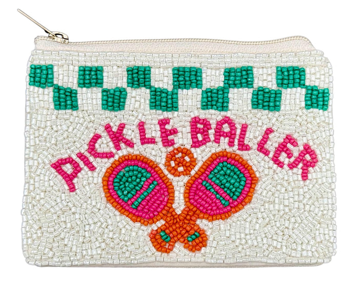 Pickleballer Beaded Coin Purse