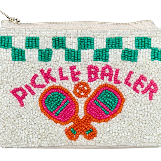 Pickleballer Beaded Coin Purse