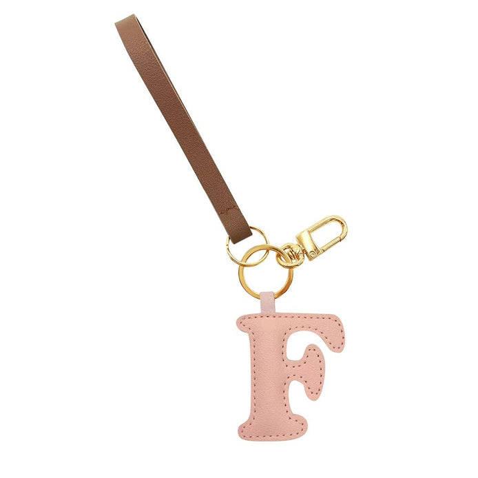 Alphabet Faux Leather Key Chain Bag Charm