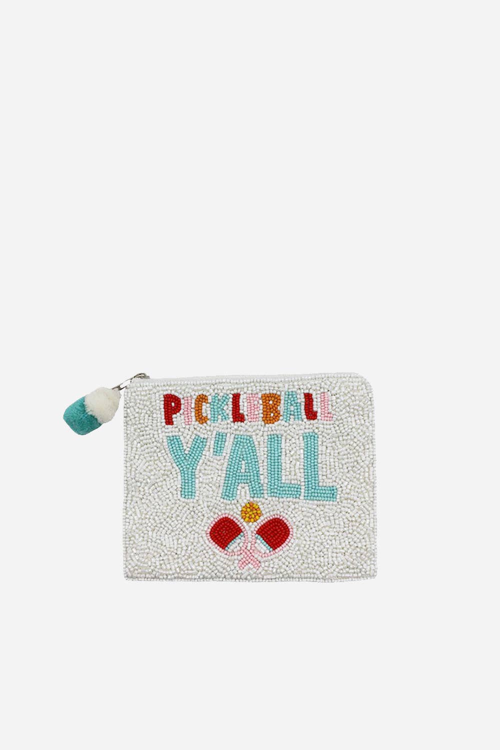 Pickleball Y'all Beaded Coin Pouch