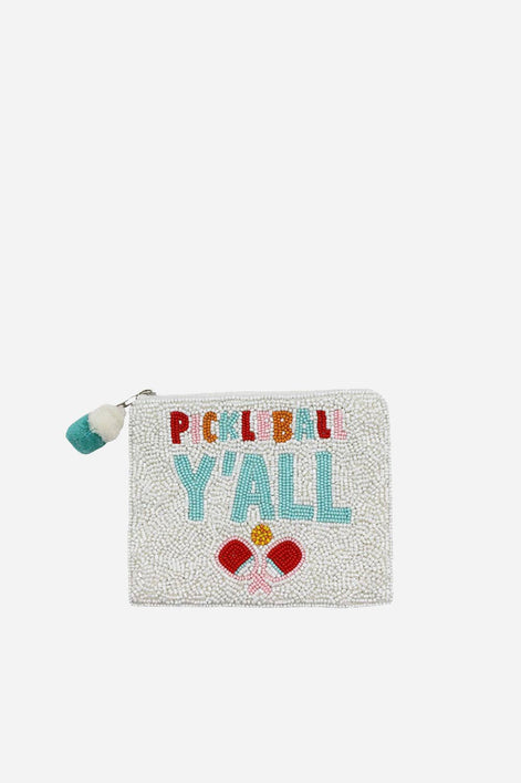 Pickleball Y'all Beaded Coin Pouch
