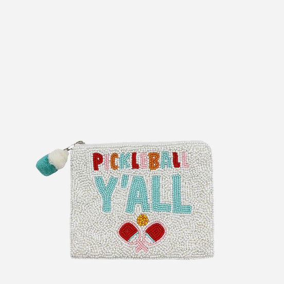 Pickleball Y'all Beaded Coin Pouch