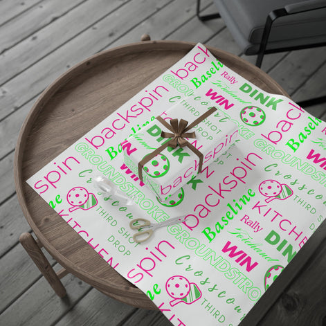 Pickled Pink Wrapping Paper, Pickleball-Themed