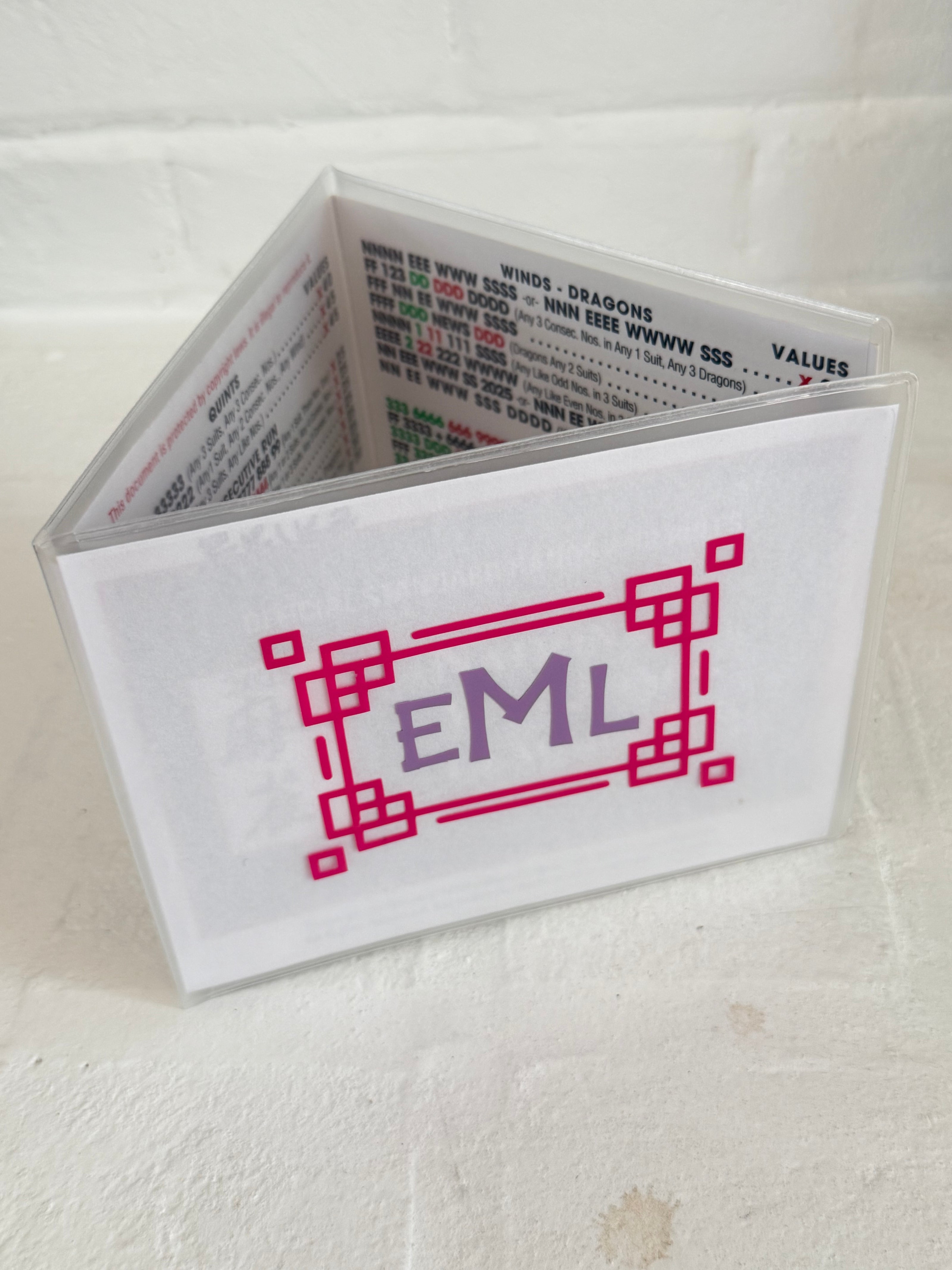 Custom Monogram Mahjong Card Sleeve Mercury & Bloom Custom Monogram Mahjong Card Sleeve Mercury & Bloom