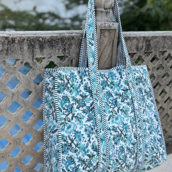 Stylish Women’s Quilted Fabric Jhola Bag Woman's Cotton Bag