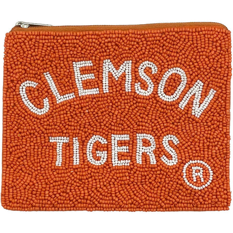 CLEMSON TIGERS BEADED POUCH