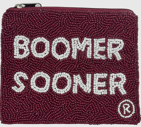 University of Oklahoma, OK Officially Licensed Beaded Coin Pouch