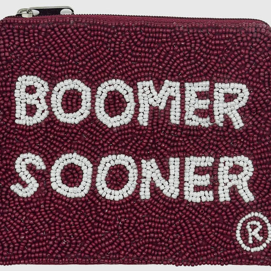 University of Oklahoma, OK Officially Licensed Beaded Coin Pouch