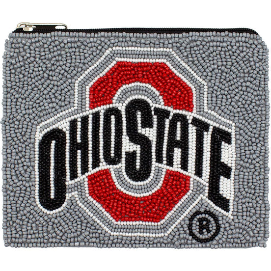 Ohio State University Beaded Coin Pouch