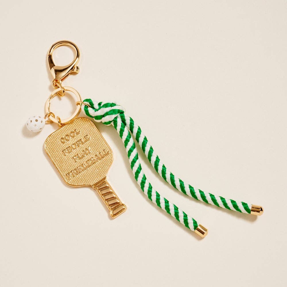 8 In Pickleball Paddle Ball Rope Bagcharm Keychain
