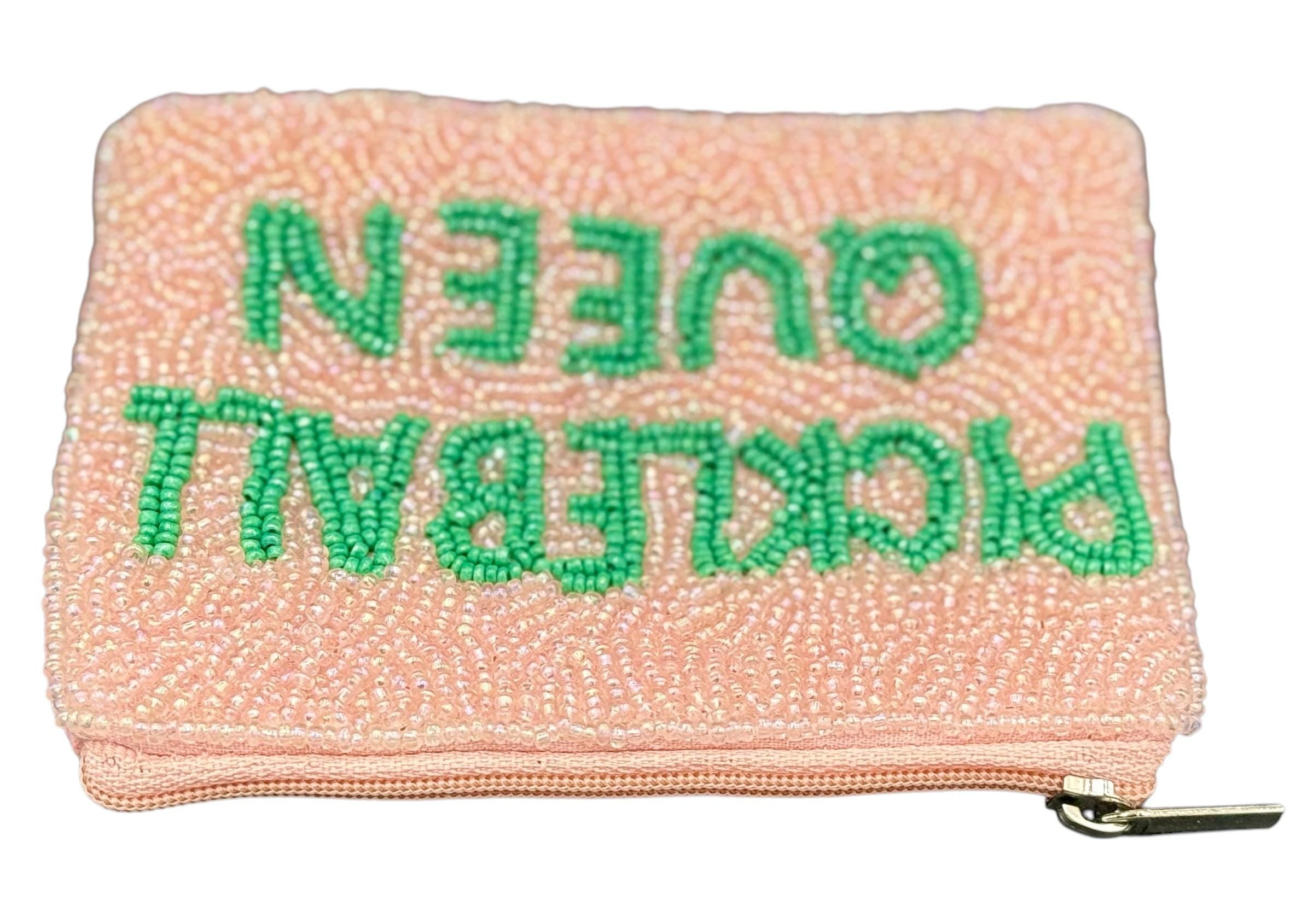 Pickleball Queen Beaded Coin Purse