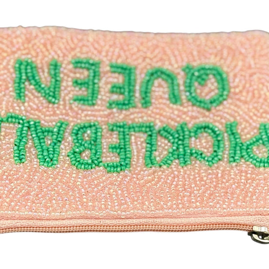 Pickleball Queen Beaded Coin Purse