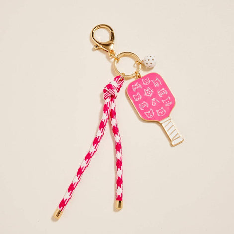 8 In Pickleball Paddle Ball Rope Bagcharm Keychain