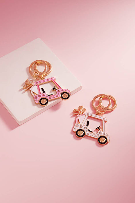 Golf Cart Rhinestone Keychain