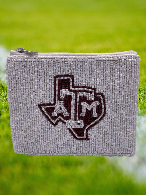 Texas A&M Aggies Beaded Coin Purse