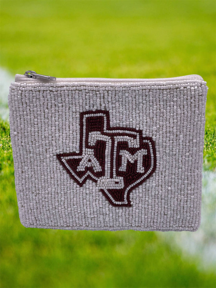 Texas A&M Aggies Beaded Coin Purse