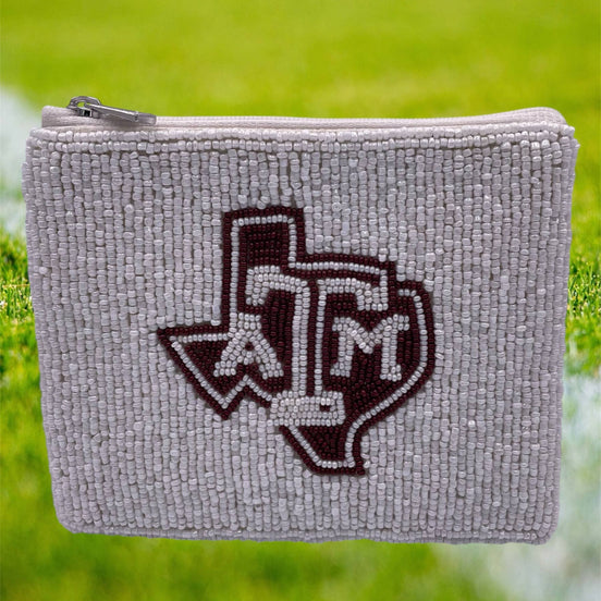 Texas A&M Aggies Beaded Coin Purse