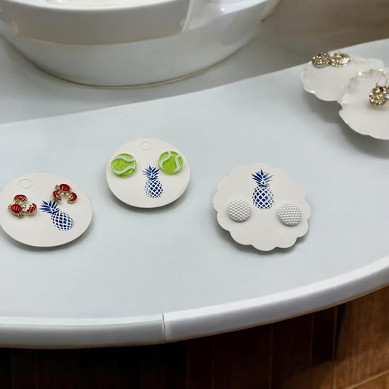 Signature Enamel Stud Earrings