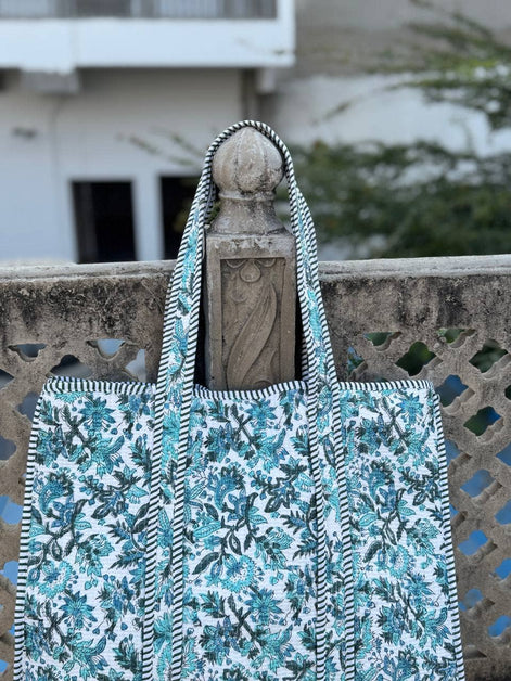 Stylish Women’s Quilted Fabric Jhola Bag Woman's Cotton Bag