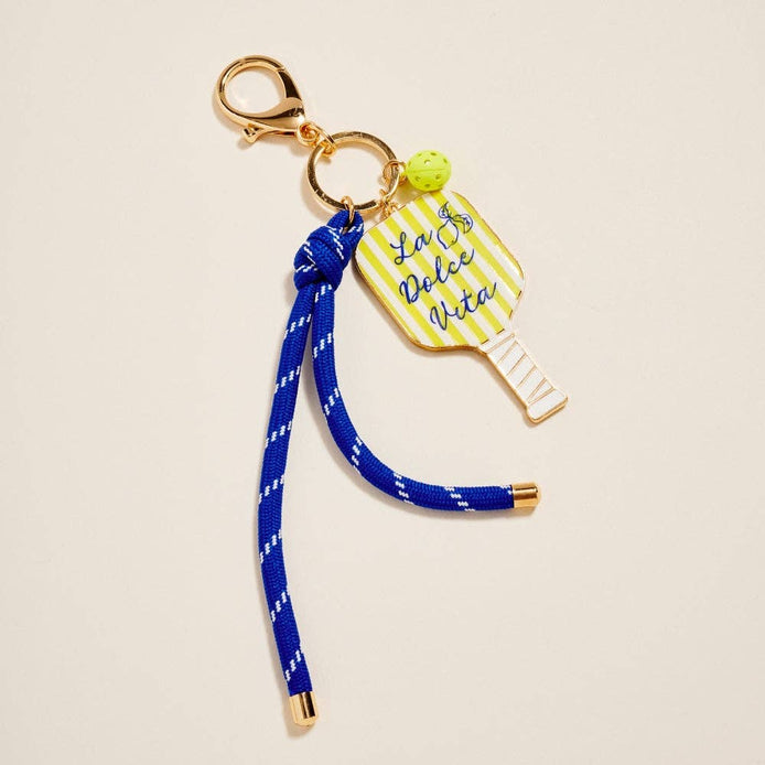 8 In Pickleball Paddle Ball Rope Bagcharm Keychain