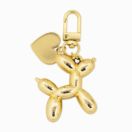 Balloon Dog Heart Bag Charm Keychain