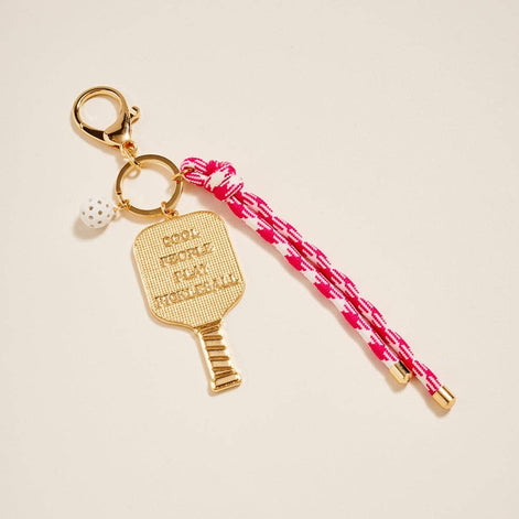 8 In Pickleball Paddle Ball Rope Bagcharm Keychain