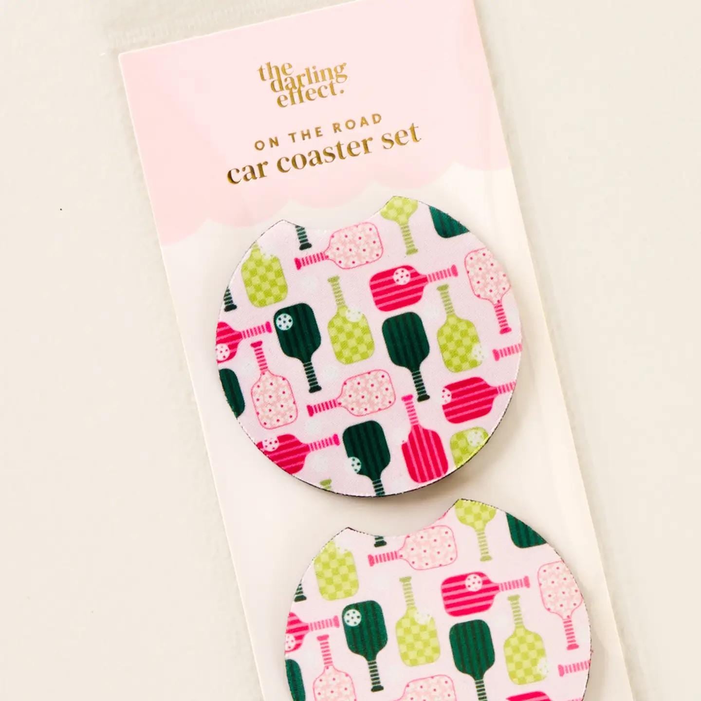 On the Road Car Coaster Set-Pickleball