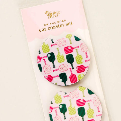 On the Road Car Coaster Set-Pickleball