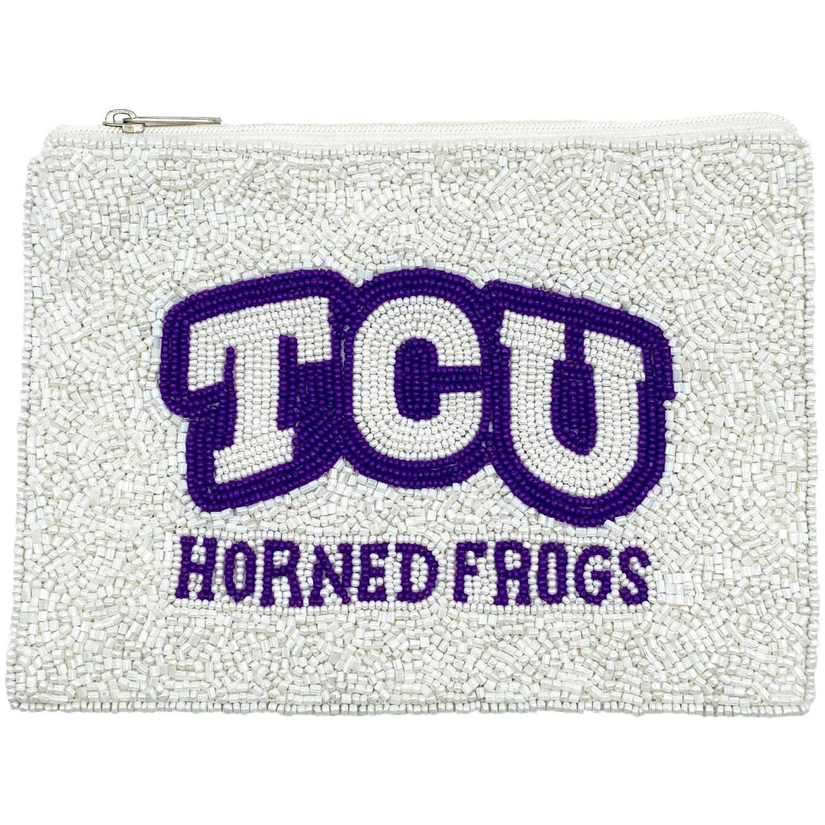 TCU HORNED FROGS BEADED POUCH