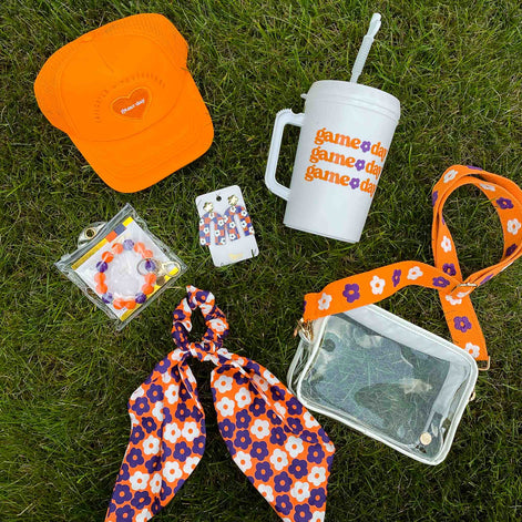 Clear Crossbody Bag - Orange Purple