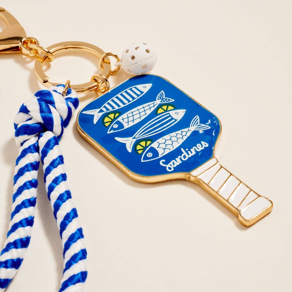 8 In Pickleball Paddle Ball Rope Bagcharm Keychain