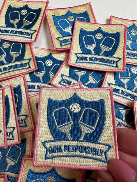 Pickleball "Dink Responsibly", pickleball patch, sports