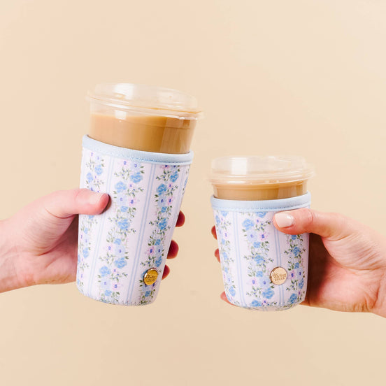 Sip Savvy Drink Sleeve-Petal Parade Blue Large